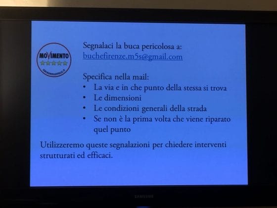 Buche a Firenze: M5S pensa ad esposto e promuove mail per i cittadini