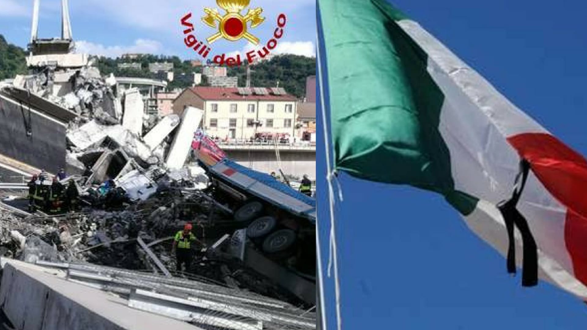 Crollo Genova: Gonfalone Toscana  e familiari strage Viareggio ai funerali di Stato