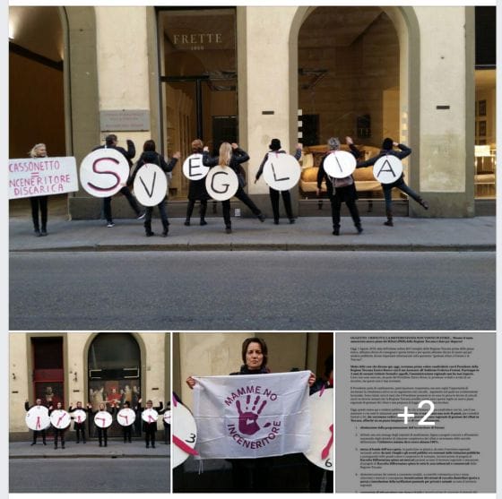 Mamme No inceneritore: flash mob sotto la Regione Toscana per dare la ‘sveglia’ a Rossi