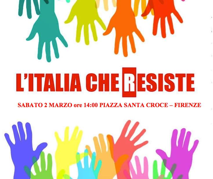 L’Italia che Resiste torna domani in piazza anche a Firenze