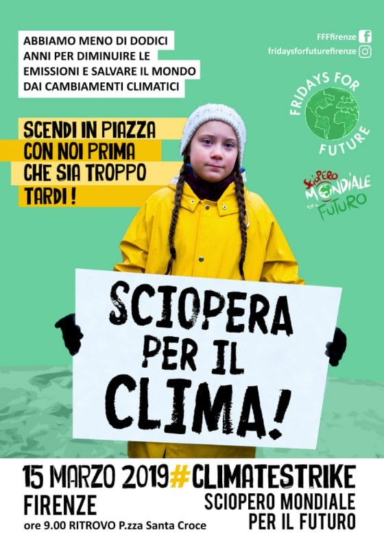 Sciopero Mondiale per il Clima, anche la Toscana in piazza con Greta