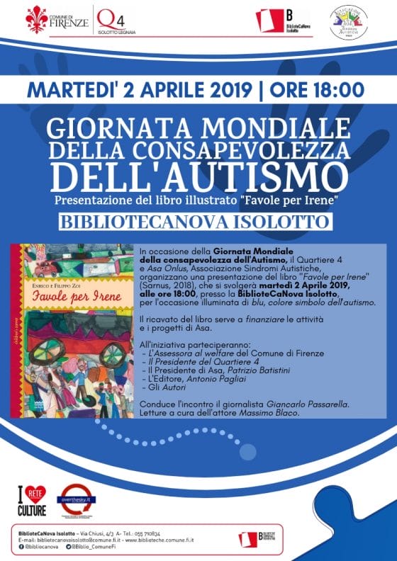 Giornata mondiale autismo, evento domani alla BiblioteCaNova