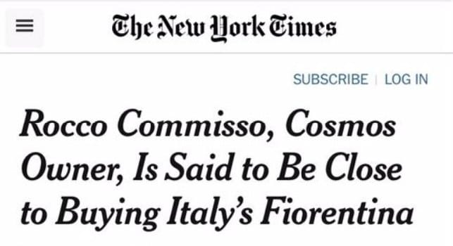 Fiorentina: “New York Times” annuncia vicina cessione a miliardario Usa
