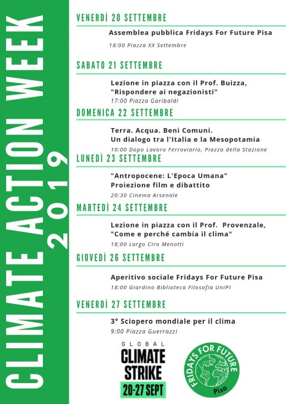 Pisa, Fridays for Future lancia la Climate Action Week
