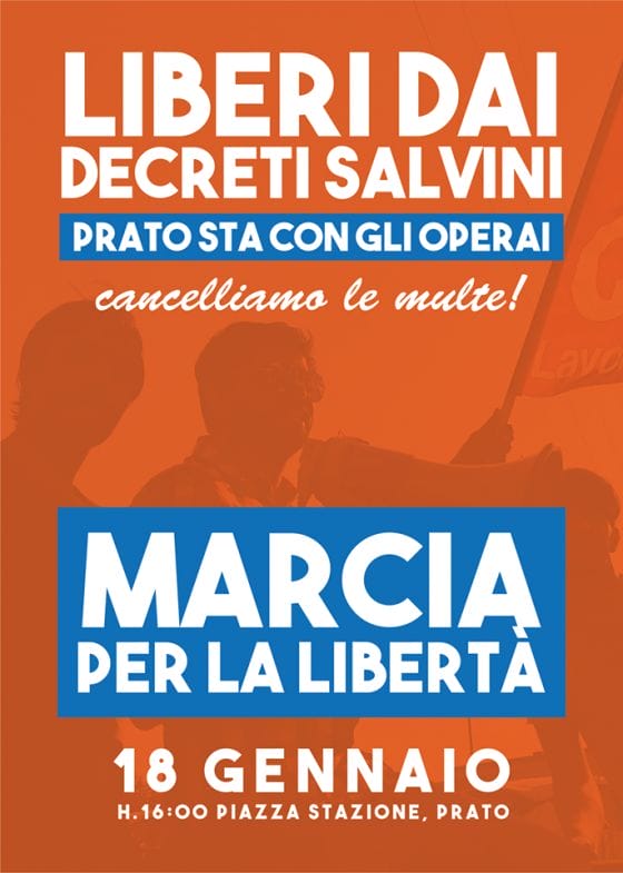 Presidio davanti a Consiglio regionale in solidarietà a operai e attivisti colpiti da Decreto Salvini a Prato