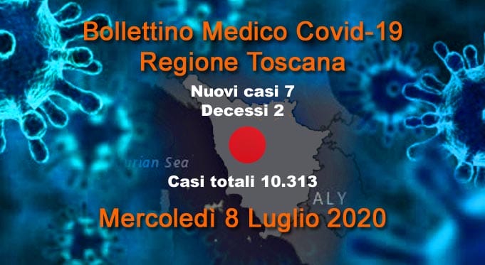 Coronavirus in Toscana: 7nuovi casi, 2 decessi