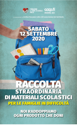 Sabato raccolta straordinaria di materiali scolastici con Unicoop Firenze