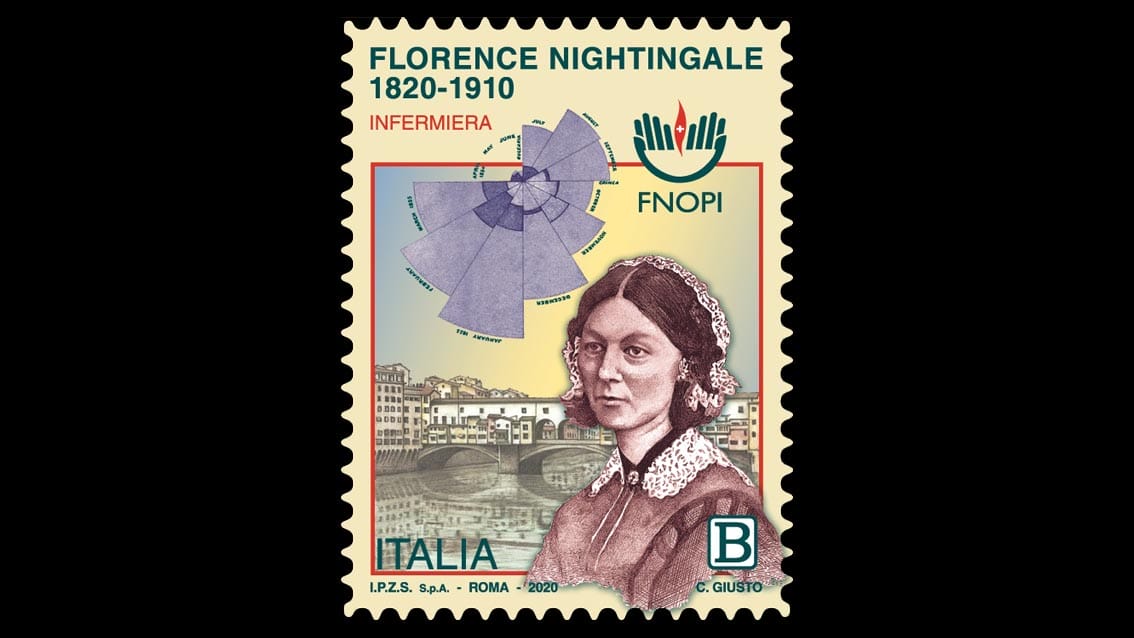 Francobollo per Florence Nightingale e tutti infermieri