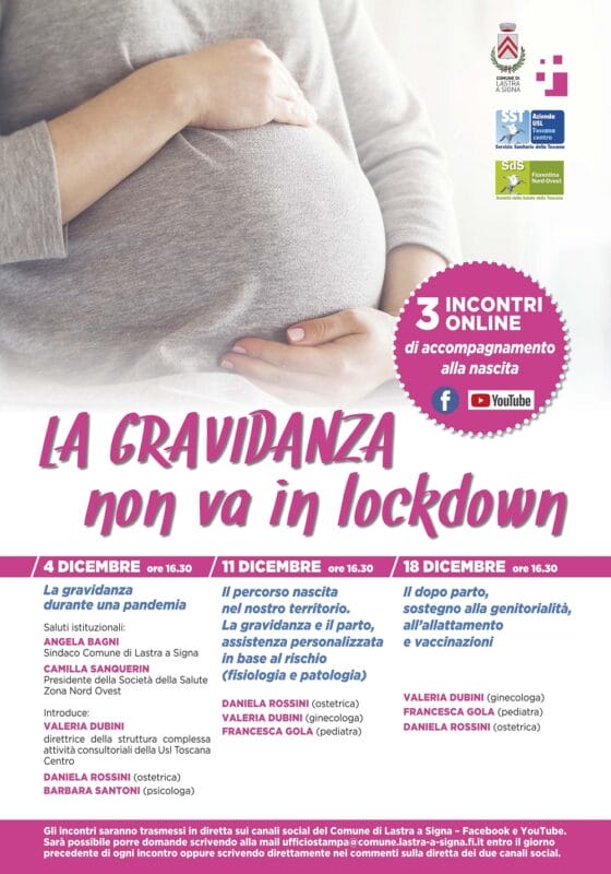 Lastra a Signa (FI), “La gravidanza non va in lockdown”: tre incontri per le future mamme