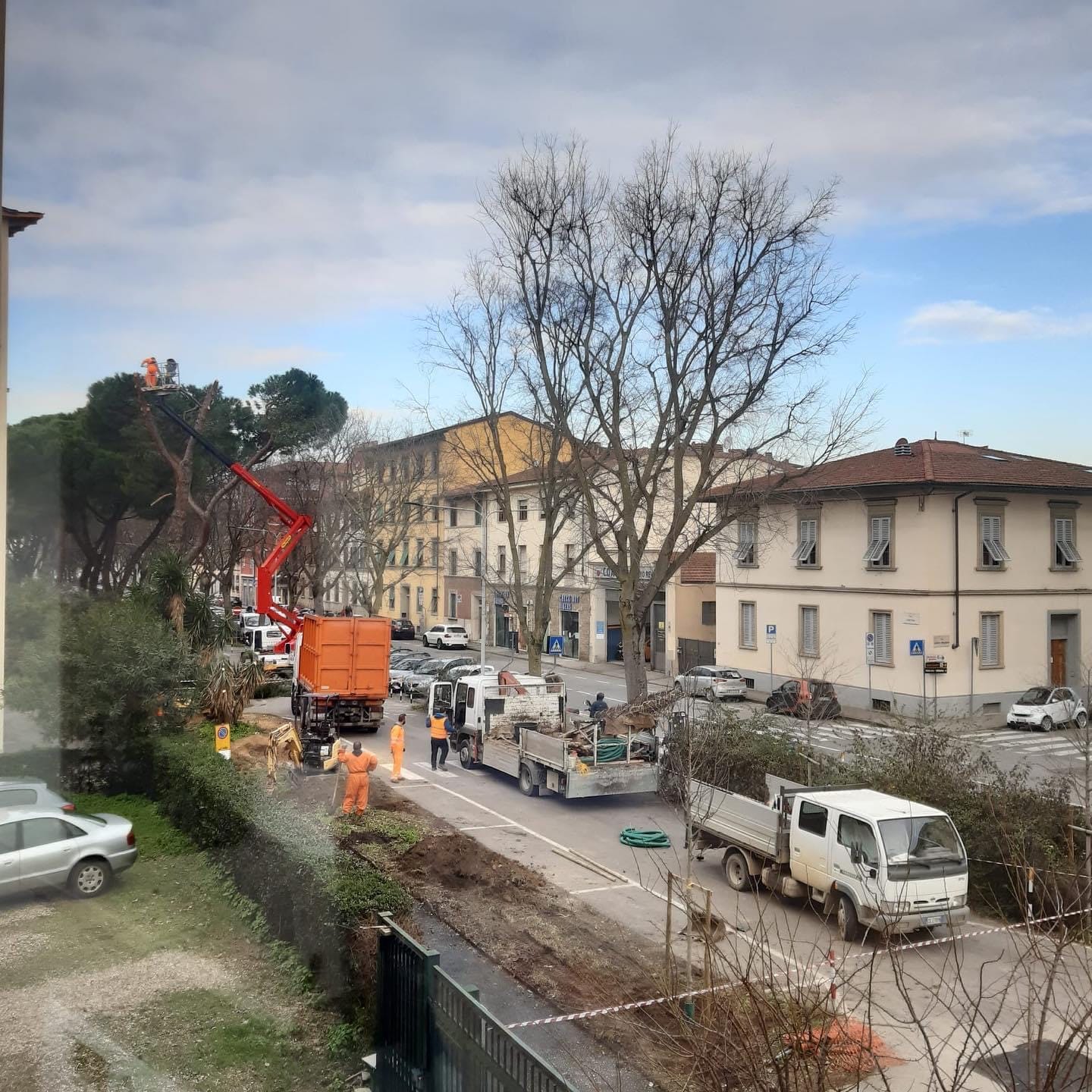 Presidio in strada contro taglio pini via Aretina a Firenze