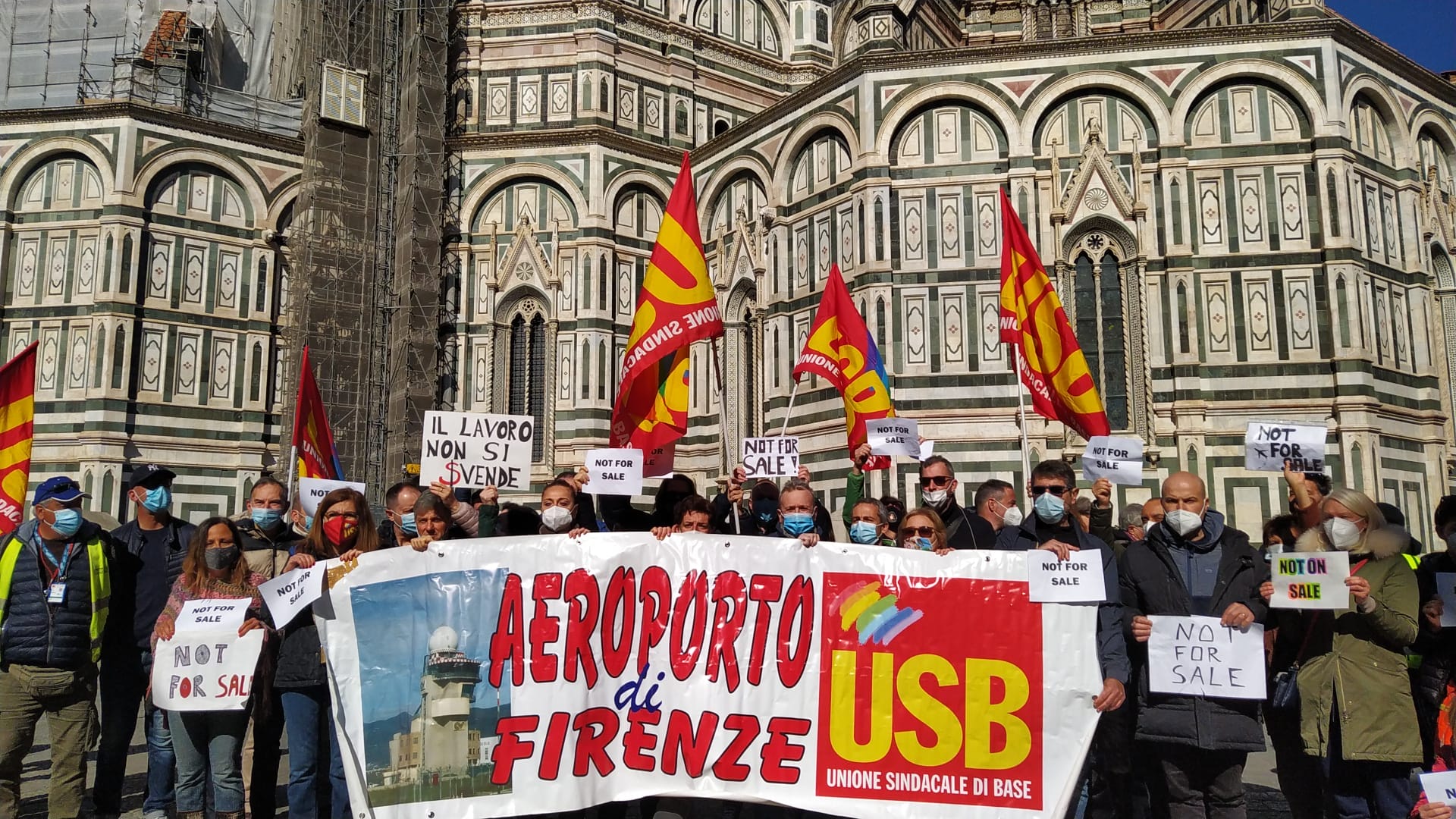 “No alla svendita di Toscana Aeroporti Handling”, presidio Firenze e Pisa
