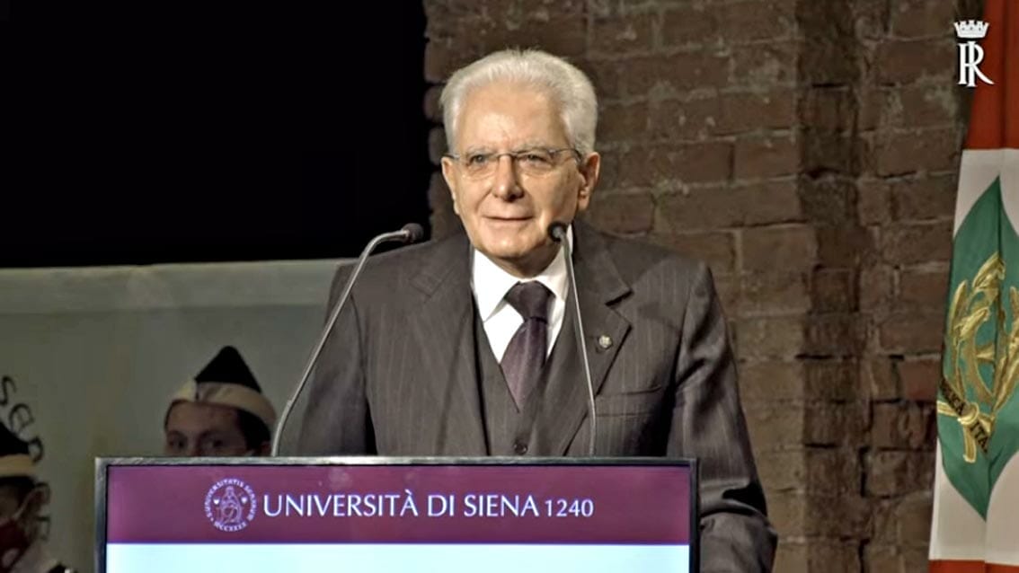 Mattarella alla cerimonia inaugurazione Anno accademico Siena