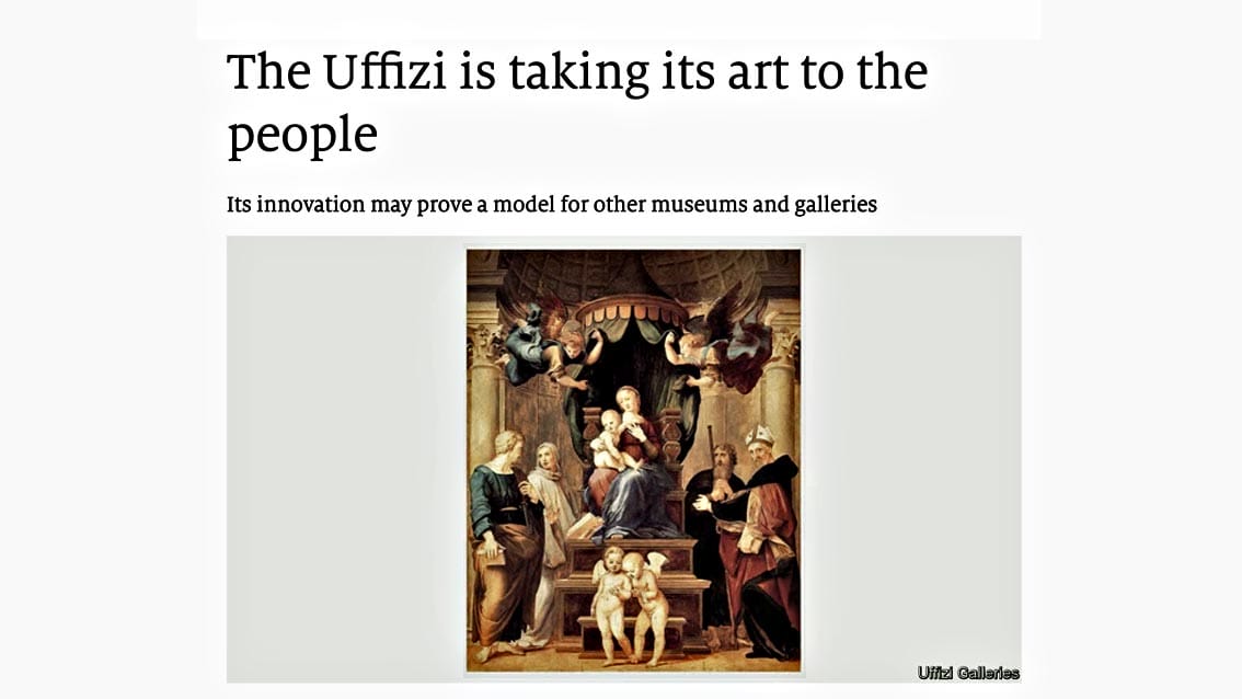 The Economist celebra gli Uffizi Diffusi: “Il museo fiorentino sta portando la sua arte alla gente”